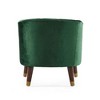 Velvet Sofa Chair Armchair Wingback Chair with Wooden Legs, Upholstered Barrel Accent Chair for Living Room, Home Office -Christopher Knight Home - 4 of 4