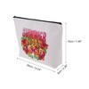 Unique Bargains Linen Printed Cosmetic travel bag White 1 Pc - 2 of 4