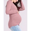 Women's V-Neck Side-Ruched Maternity Long Sleeve Tee | Motherhood Maternity - 3 of 4