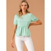 INSPIRE CHIC Women's Casual Lightweight Loose Short Sleeve Peplum Top Shirts - 2 of 4