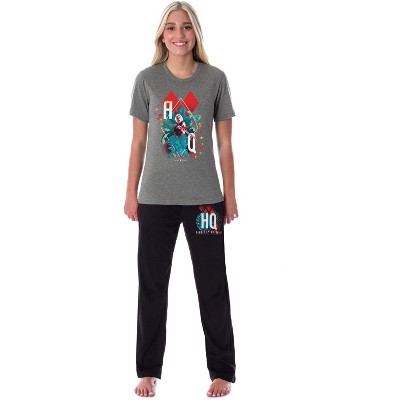 DC Womens' The Suicide Squad Harley Quinn Tropical Movie Sleep Pajama Set Multicolored