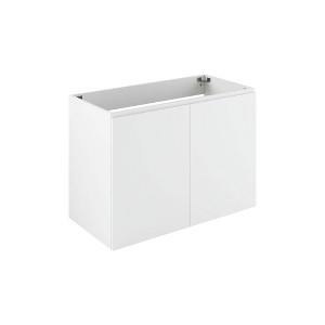Modway Vitality 36" Wall-Mount Vanity – Floating Bathroom Sink Cabinet with Dual Drawers and Modern Wood Grain Finish - 1 of 4