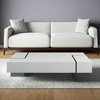 HomeRoots 53" White And Clear Wood And Glass Sled Coffee Table - 2 of 4