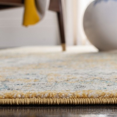 Gold and Ivory High Pile Rectangular Rug