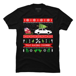 Men's Design By Humans Christmas Car ugly sweatshirts By kikotee T-Shirt - 1 of 4
