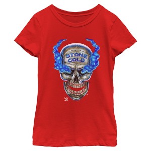 Girls WWE Stone Cold Smoke Skull T Shirt - 1 of 4