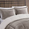 Sapphtopaz 4-Piece King Sheet Set, Plush Alternative Comforter Set, Sheets King Size Bed Set, Bedding with Decorative Pillow -Gray & Ivory - 4 of 4
