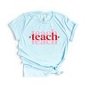 Simply Sage Market Teach Stacked With Hearts Short Sleeve Tee - M - Ice Blue - 2 of 4