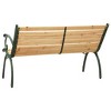 vidaXL Solid Firwood and Cast Iron Patio Bench, 48.4" Nostalgic Design Outdoor Furniture, Stable & Durable, Ideal for Garden or Patio - Brown - 4 of 4