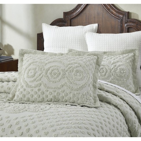 White chenille 2024 pillow shams