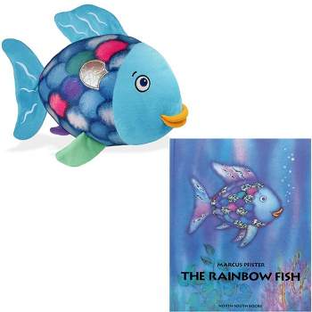 Yottoy Rainbow Fish Plush and Hard Back Book Set