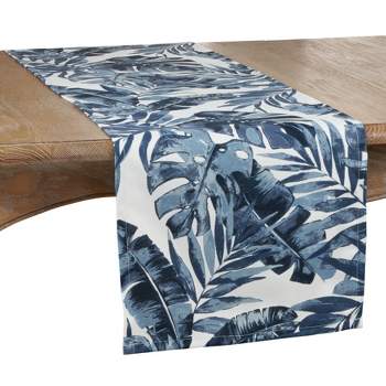 Saro Lifestyle Outdoor Table Runner With Tropic Design