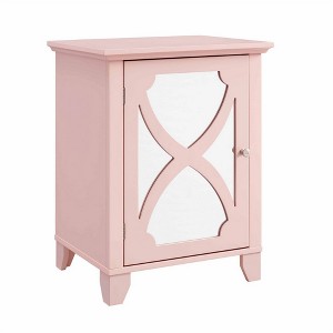 Winter Rose Small Cabinet with Mirror Door Red - Linon