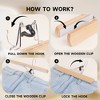 BP4U 12-Pack Wooden Clamp Hangers with Felt Lining, Non-Slip Pants Hangers, Skirt Hangers with 360° Swivel Hook, Space-Saving and Fabric-Safe Design - 4 of 4