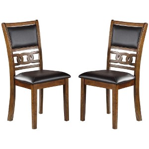 PAGED Wood Dining Chairs Set of 2 Knot Design Back Living Room Chairs with Extra Cushioned Seats for Living Room, Restaurant - 1 of 4