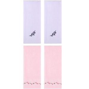 REGALWOVEN 4 Pcs Floral Soft Absorbent Hand Towel for Bathroom Home Decor 13" x 29" - 1 of 4