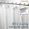 LunaLulinlk Weighted-Hem Waffle Weave Fabric Shower Curtain with Hooks - 4 of 4