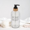 Evideco French Home Goods Glass and Bamboo Soap Dispenser - Available in 17 oz and 34 oz, PURE SOAP Design, Sturdy Pump for Easy Dispensing - image 2 of 4