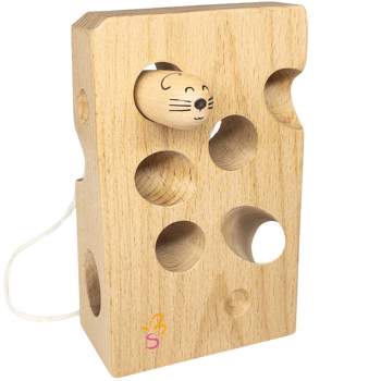 Extasticks Cheesalino Wooden Lacing Toy (Cheese And Mouse)