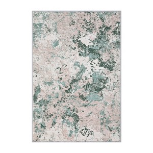 Bohemian Abstract Area Rugs Washable Non-Slip Backing Modern Soft Decor Rug Carpet Low Pile Durable Floor Mat Home Living Room - 1 of 4