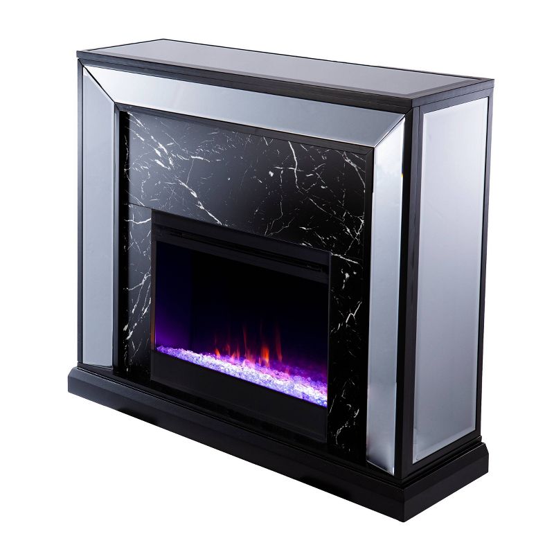 Tynchel Mirrored Faux Marble Fireplace - Aiden Lane, 5 of 18