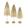 12.5 Inch Opal Gold Glow Bottle Brush Trees Glittered Bottle Brush Trees - 2 of 3