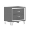 NicBex Mid-Century Velvet Night Stand with Drawers,Modern Nightstand with Silver Stripes,Side Table with Metal Legs,Bedroom Furniture - 2 of 4