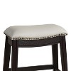 Simple Relax Set of 2 PU Upholstered Barstools with Nailhead Trim - 3 of 4