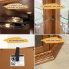 Lighted Corner Curio Cabinet - Glass Display Shelf with Tempered Glass Doors, Adjustable Shelving- Ideal Bar Cabinet for Home Decor-OAK - 4 of 4