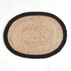 Plum & Post Jute Coil Oval Placemats, Set of 8 - Natural/Black Jute - 2 of 4
