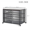 Bencmate Pet Crates and Houses Heavy Duty Dog Crate, Durable Versatile and Portable, with 4 Lockable Wheels, Black, 42.12"*29.52"*33.1" - 2 of 4