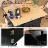 QingMoon Large Kitchen Island Cart with 2 Drop Leaf, Power Outlet, Storage Cart on 5 Wheels with 3 Drawers, with Spice & Towel Rack, for Kitchen - 3 of 4