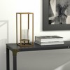 HomeRoots 13" Gold And Clear Metal And Glass Tabletop Candle Holder - 2 of 4