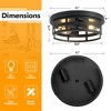 DAKAFUL Metal Geometric Cage Flush Mount Ceiling Light,Farmhouse Light Fixture for Bedroom/Living Room/Kitchen(2-Pack&Matte Black) - 4 of 4
