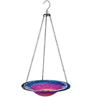 Evergreen Sunrise Hanging Glass Birdbath