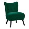 Sapphtopaz Accent Chair Unique Style Velvet Lounge Chair with  Button-Tufted Back Wood Legs Living Room Chair Comfy Chair - 2 of 4