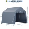 10x10FT Outdoor Storage Shed,Portable Carport with Roll-up Zipper Door and Windows,Waterproof,Storage Sheds for Motorcycle,Firewood,Garden Tools - 2 of 4