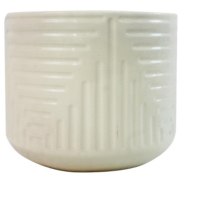 Wooakway 16" Dia Outdoor Indoor Ceramic Planter Pot Decorative Planter with Drainage Hole Patio Flower Pot