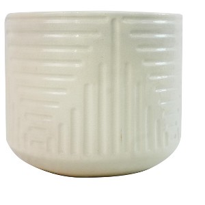 Wooakway 16" Dia Outdoor Indoor Ceramic Planter Pot Decorative Planter with Drainage Hole Patio Flower Pot - 1 of 4