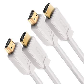 Insten - 2 Pack HDMI Male to Male Cable, 2.1 Version, 8K 60Hz, 48Gbps, PVC Cable, Gold Connectors, 10ft , White