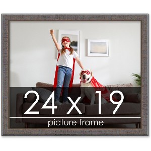 PosterPalooza | Textured Grey Picture Frame - UV Acrylic, Backing Board, Hanging Hardware Included - 1 of 4