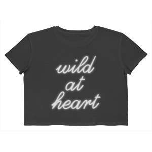 Rerun Island Women's Wild And Heart Glow Short Sleeve Graphic Cotton Cropped Loose T-shirt - 1 of 4