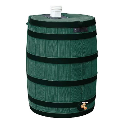 Good Ideas Rain Wizard Rain Collection Rain Barrel 40-Gal. Darkened Ribs, Green