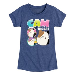 Girls' - Squishmallows - Cam The Cat Fitted Short Sleeve Graphic T-Shirt - 1 of 4