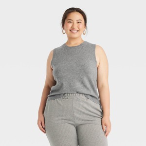 Women's Crewneck Cozy Knit Pullover Sweater Tank - A New Day™ - 1 of 3