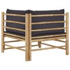 VidaXL Patio Corner Sofa with Dark Gray Cushions Bamboo - 4 of 4