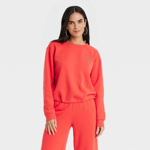 Women's Bubble Hem Sweatshirt - Universal Thread™ Red S : Target