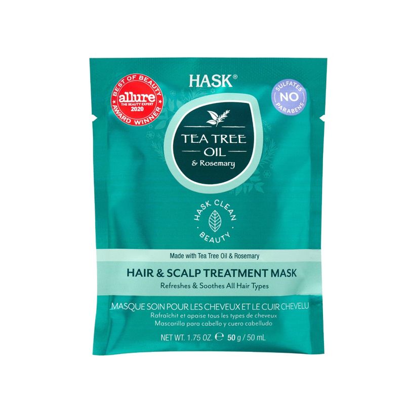 Hask Scalp Treatment Hair Mask Infused with Tea Tree &#38; Rosemary Oil - 1.75oz, 1 of 6