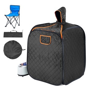 VEVOR Portable Personal Steam Sauna Spa Tent with 1200 Watt Steam Generator, with Chair & Storage Bag, Time & Temperature Remote Control, Black - 1 of 4
