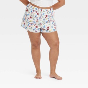 Women's Lace Trim Boxer Pajama Shorts - Colsie™ - 1 of 3